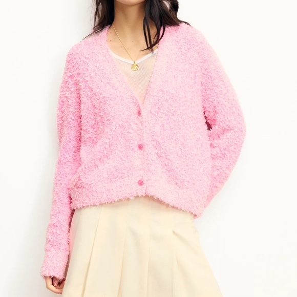 NWT From Future Pull Cardigan Court Fil Fantaisie Contraste Small - Picture 1 of 8